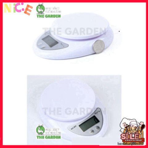 Cân Điện Tử Mini THE GARDEN B05 - Đo Chính Xác 1g-5kg, Hoàn Hảo Cho Làm Bánh, Thiết Kế Sang Trọng, Kèm 2 Viên Pin AAA