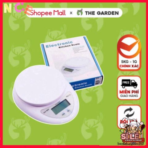 Cân Điện Tử Mini THE GARDEN B05 - Đo Chính Xác 1g-5kg, Hoàn Hảo Cho Làm Bánh, Thiết Kế Sang Trọng, Kèm 2 Viên Pin AAA