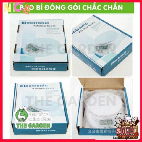 Cân Điện Tử Mini THE GARDEN B05 - Đo Chính Xác 1g-5kg, Hoàn Hảo Cho Làm Bánh, Thiết Kế Sang Trọng, Kèm 2 Viên Pin AAA