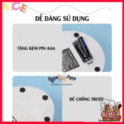 Cân Điện Tử Mini THE GARDEN B05 - Đo Chính Xác 1g-5kg, Hoàn Hảo Cho Làm Bánh, Thiết Kế Sang Trọng, Kèm 2 Viên Pin AAA