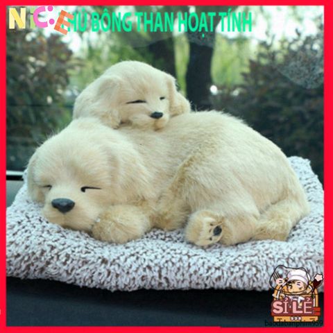 Thú Nhồi Bông Cún Vàng Khử Mùi Than Hoạt Tính - Phụ Kiện Trang Trí Ô Tô và Không Gian Sống Dễ Thương, Lọc Không Khí Hiệu Quả