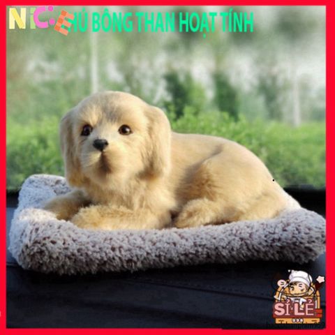 Thú Nhồi Bông Cún Vàng Khử Mùi Than Hoạt Tính - Phụ Kiện Trang Trí Ô Tô và Không Gian Sống Dễ Thương, Lọc Không Khí Hiệu Quả