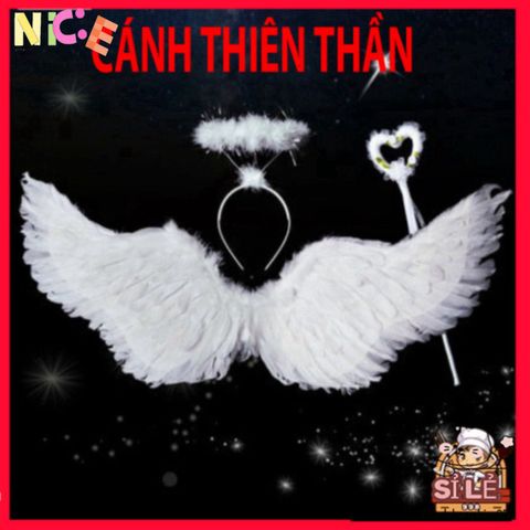Cánh Cosplay Lông Vũ Mềm Mại - Đen/Trắng/Đỏ, Phụ Kiện Hóa Trang Cho Lễ Hội và Tiệc Tùng, Thích Hợp Mọi Lứa Tuổi