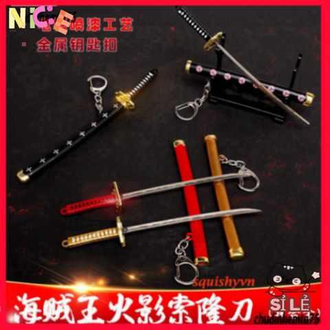 Móc Khóa Kim Loại Zoro One Piece - Thiết Kế Kiếm Katana Titan Không Gỉ, Quà Tặng Độc Đáo Cho Fan Anime Nhật Bản