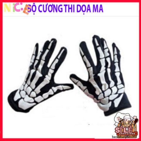 Bộ Trang Phục Halloween Hình Khung Xương - Áo Dài, Mặt Nạ & Găng Tay Xương - Đồ Hóa Trang Độc Đáo Cho Bữa Tiệc Ma Quái