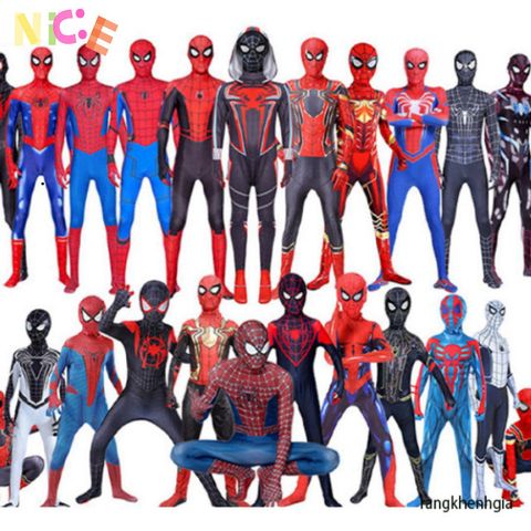 Bộ Hóa Trang Người Nhện Bodysuit - Trang Phục Cosplay Siêu Nhân Dành Cho Trẻ Em Và Người Lớn, Vải Lụa Mềm Mại, Nhiều Kích Thước