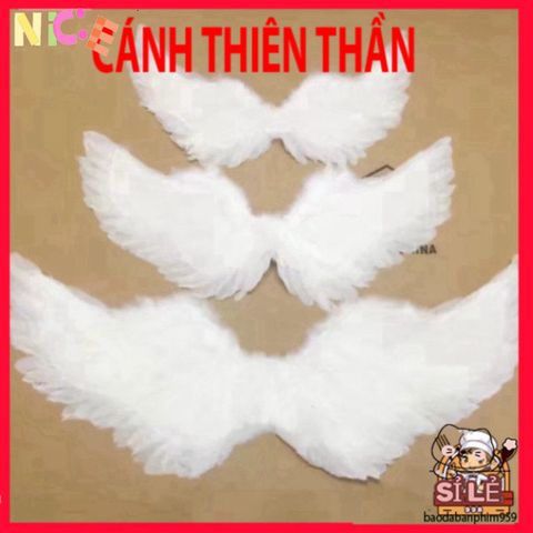 Cánh Cosplay Thiên Thần Độc Đáo Cho Halloween - Phụ Kiện Lễ Hội Lông Vũ Màu Trắng, Đen, Đỏ, Hồng Cho Trẻ Em và Người Lớn