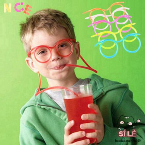 Ống Hút Uống Kính Ngộ Nghĩnh Cho Trẻ - An Toàn, Tái Sử Dụng, Thiết Kế Độc Đáo, Món Quà Hoàn Hảo Cho Tiệc Sinh Nhật và Cosplay