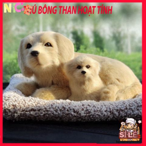 Gấu Bông Mẹ Con Vàng - Phụ Kiện Khử Mùi Than Hoạt Tính, Giúp Làm Sạch Không Khí Ô Tô và Trang Trí Nội Thất Dễ Thương