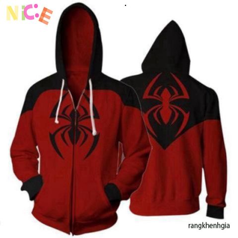Áo Khoác 3D Spider-Man Marvel Kèm Mũ Độc Đáo - Thời Trang Nữ Siêu Anh Hùng Cho Fans Marvel