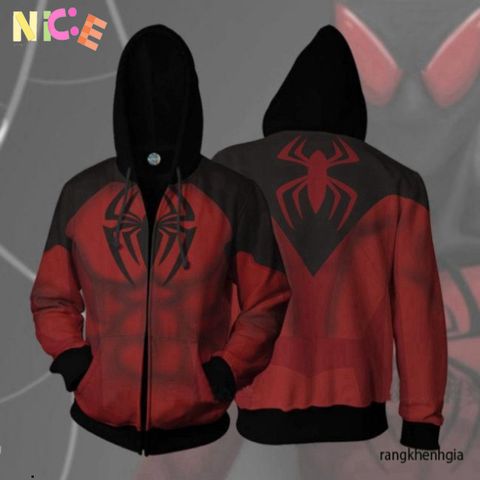 Áo Khoác 3D Spider-Man Marvel Kèm Mũ Độc Đáo - Thời Trang Nữ Siêu Anh Hùng Cho Fans Marvel