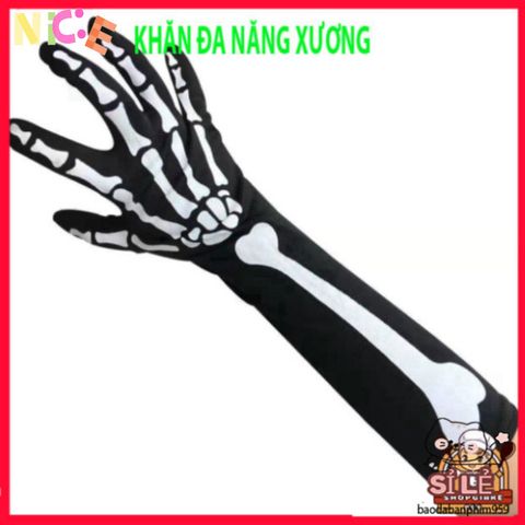 Khẩu Trang Đầu Lâu Xương 50cm - Khăn Đa Năng Vải Lanh Thoáng Mát cho Dã Ngoại và Phong Cách Cá Tính.