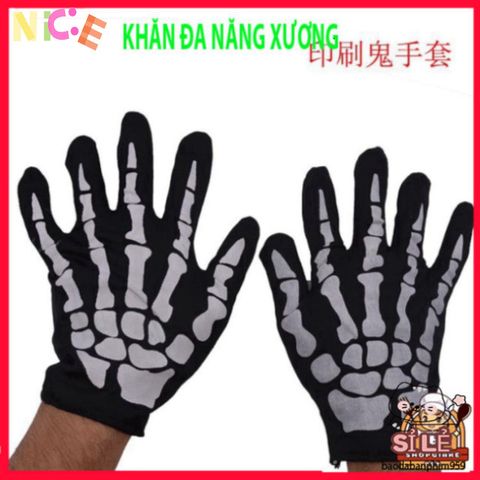 Khẩu Trang Đầu Lâu Xương 50cm - Khăn Đa Năng Vải Lanh Thoáng Mát cho Dã Ngoại và Phong Cách Cá Tính.