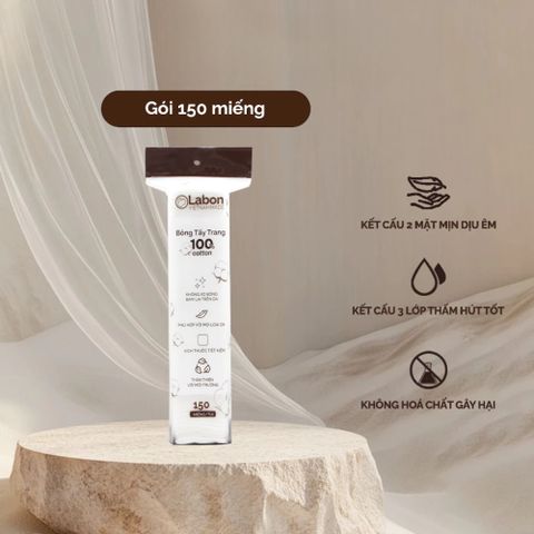 Bông Tẩy Trang Labon 240 Miếng 100% Cotton Tự Nhiên - Mềm Mịn, Thân Thiện Với Da Nhạy Cảm, Dùng Tẩy Trang, Thoa Toner, Đắp Lotion Mask