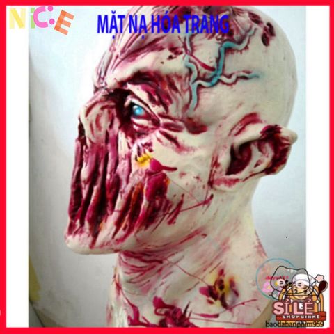 Mặt Nạ Zombie Máu Đỏ Halloween - Phụ Kiện Cosplay Kinh Dị Hoàn Hảo Cho Tiệc Tùng và TikTok