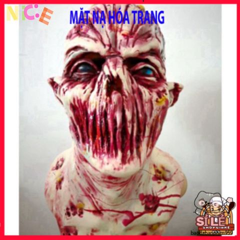 Mặt Nạ Zombie Máu Đỏ Halloween - Phụ Kiện Cosplay Kinh Dị Hoàn Hảo Cho Tiệc Tùng và TikTok