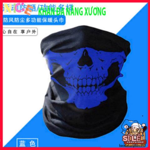 Khăn Đa Năng Phượt Trùm Đầu Bịt Mặt Chống Bụi Họa Tiết Xương Thời Trang Cao Cấp Cho Chuyến Phiêu Lưu Ngoài Trời