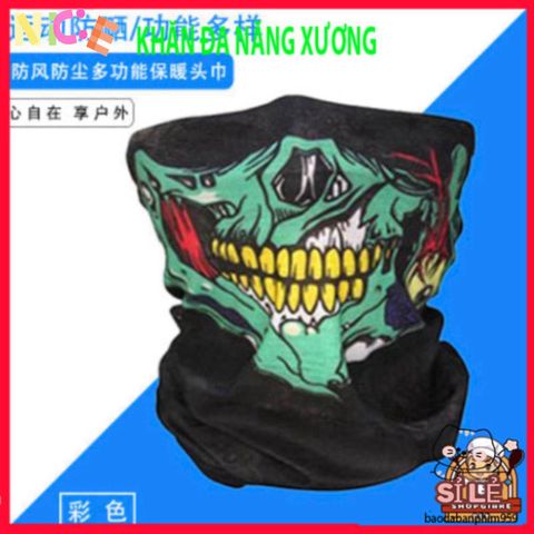 Khăn Đa Năng Phượt Trùm Đầu Bịt Mặt Chống Bụi Họa Tiết Xương Thời Trang Cao Cấp Cho Chuyến Phiêu Lưu Ngoài Trời
