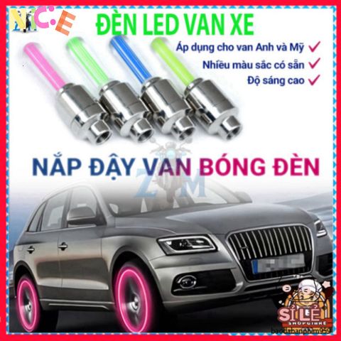 Bộ Đèn LED Gắn Bánh Xe Đạp - Đèn Neon Phát Sáng An Toàn Cho Xe Đạp, Ô Tô, Xe Máy - Combo 2 Đèn Nắp Van Sống Động