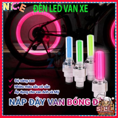 Bộ Đèn LED Gắn Bánh Xe Đạp - Đèn Neon Phát Sáng An Toàn Cho Xe Đạp, Ô Tô, Xe Máy - Combo 2 Đèn Nắp Van Sống Động
