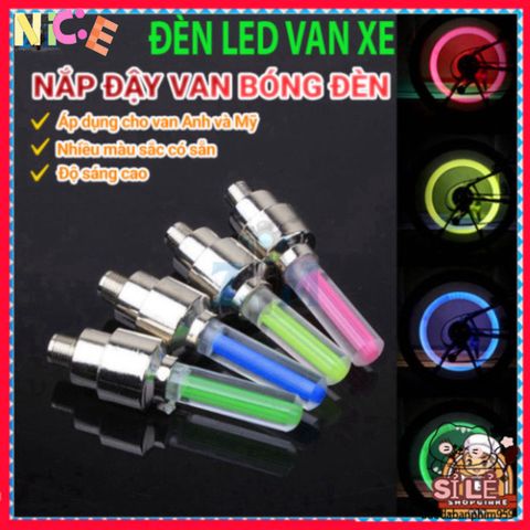 Bộ Đèn LED Gắn Bánh Xe Đạp - Đèn Neon Phát Sáng An Toàn Cho Xe Đạp, Ô Tô, Xe Máy - Combo 2 Đèn Nắp Van Sống Động