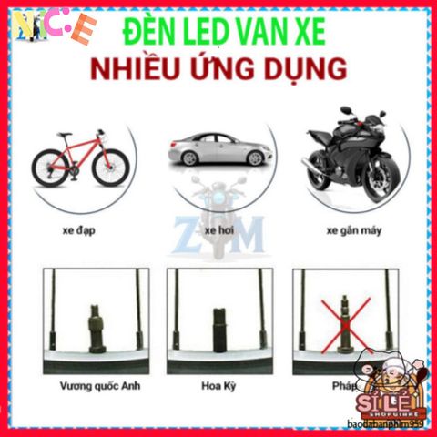 Bộ Đèn LED Gắn Bánh Xe Đạp - Đèn Neon Phát Sáng An Toàn Cho Xe Đạp, Ô Tô, Xe Máy - Combo 2 Đèn Nắp Van Sống Động