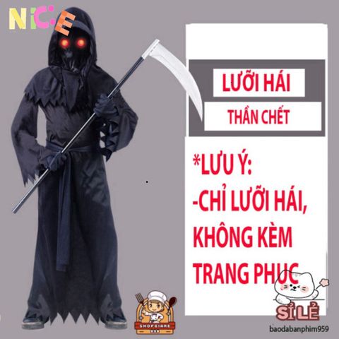 Lưỡi Hái Nhựa Trang Trí Halloween - Phụ Kiện Hóa Trang Thần Chết Độc Đáo, Giúp Tạo Dáng Ấn Tượng Dịp Lễ Hội