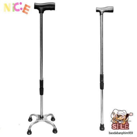 Gậy Chống 3-4 Chân Cho Người Già - Bền Bỉ, An Toàn và Có Thể Điều Chỉnh, Hỗ Trợ Tăng Cường Di Chuyển Cho Người Cao Tuổi