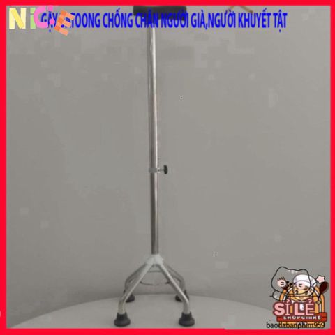 Gậy Tập Đi 4 Chân INOX Điều Chỉnh Chiều Cao - Dụng Cụ Hỗ Trợ Di Chuyển An Toàn, Bền Bỉ Cho Người Già và Người Khuyết Tật