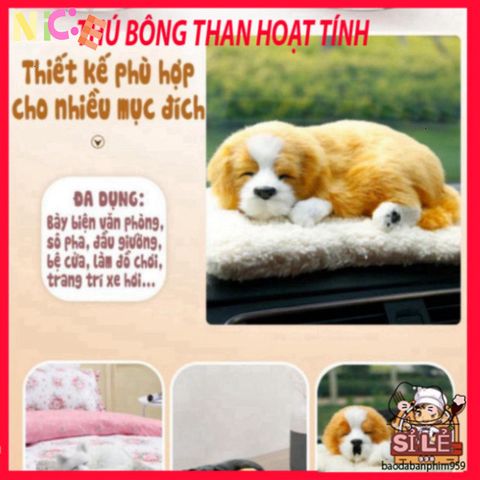 Thú bông khử mùi than hoạt tính cho ô tô - Đồ trang trí dễ thương 99% hình dáng chó mèo sói gấu, tạo không gian sạch sẽ, thoải mái.