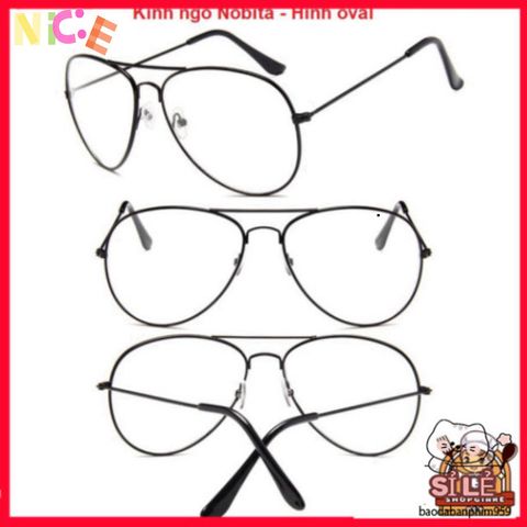 Kính Ngố Nobita Tròn Dễ Thương - Phụ Kiện Thời Trang Chống UV, Tặng Kẹp Tóc Hàn Quốc - Phong Cách Năng Động và Hiện Đại