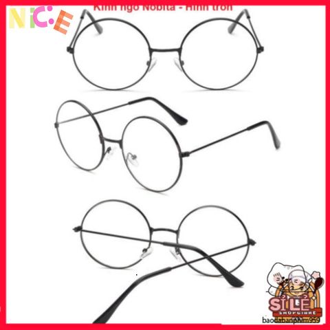 Kính Ngố Nobita Tròn Dễ Thương - Phụ Kiện Thời Trang Chống UV, Tặng Kẹp Tóc Hàn Quốc - Phong Cách Năng Động và Hiện Đại