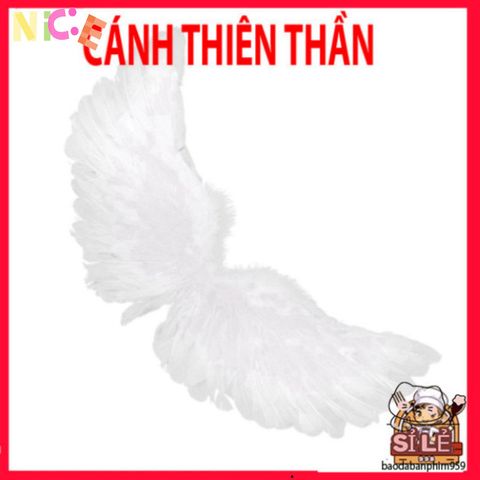 Cánh Lông Vũ Trắng Halloween - Phụ Kiện Hóa Trang Độc Đáo Cho Tiệc, Cosplay, Tiệc Bachelorette, Tạo Dáng Ấn Tượng