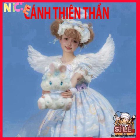 Cánh Lông Vũ Trắng Halloween - Phụ Kiện Hóa Trang Độc Đáo Cho Tiệc, Cosplay, Tiệc Bachelorette, Tạo Dáng Ấn Tượng