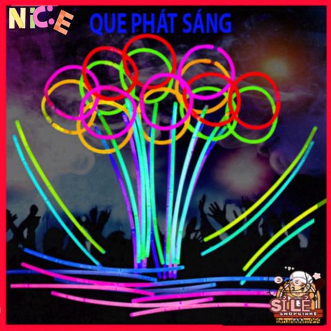 Que Phát Sáng Đa Màu Kèm 100 Đầu Nối - Vòng Đeo Tay Dạ Quang Sang Trọng Cho Tiệc Tối Và Sự Kiện Ngoài Trời
