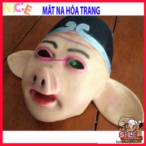 Mặt Nạ Trư Bát Giới Cao Su Tự Nhiên - Phụ Kiện Hóa Trang Halloween Độc Đáo Cho Người Lớn