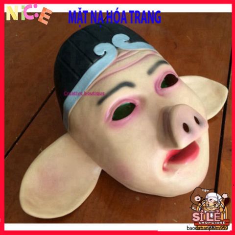 Mặt Nạ Trư Bát Giới Cao Su Tự Nhiên - Phụ Kiện Hóa Trang Halloween Độc Đáo Cho Người Lớn
