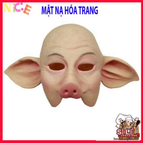 Mặt Nạ Trư Bát Giới Cao Su Tự Nhiên - Phụ Kiện Hóa Trang Halloween Độc Đáo Cho Người Lớn