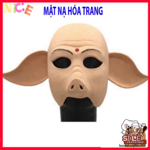 Mặt Nạ Trư Bát Giới Cao Su Tự Nhiên - Phụ Kiện Hóa Trang Halloween Độc Đáo Cho Người Lớn
