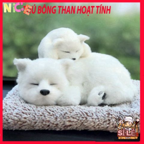Gấu Bông Shiba Mẹ và Con Khử Mùi Xe Ô Tô - Đồ Chơi Dễ Thương Chiếc Xe Cùng Than Hoạt Tính Hút Ẩm, Làm Sạch Không Khí