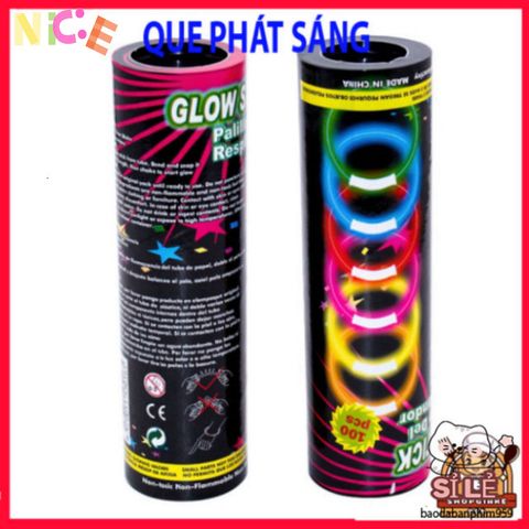 Bộ 100 Que Phát Sáng Nhiều Màu Kèm 100 Đầu Nối - Vòng Đeo Tay Dạ Quang Thời Thượng Cho Tiệc Tối Vui Vẻ