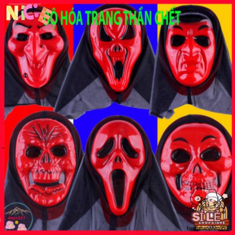 Mặt Nạ Thần Chết Scream Đỏ - Phụ Kiện Halloween & Cosplay Kinh Dị, Độc Đáo Và Hấp Dẫn