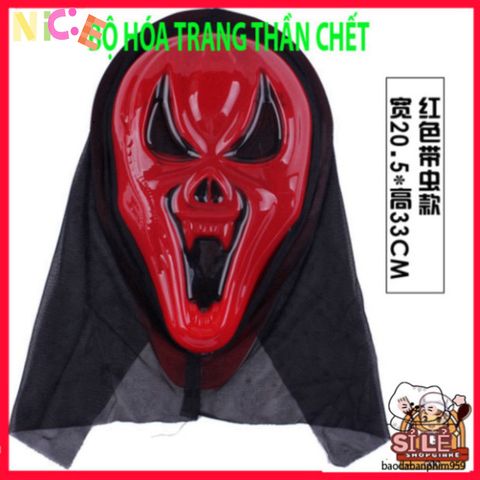 Mặt Nạ Thần Chết Scream Đỏ - Phụ Kiện Halloween & Cosplay Kinh Dị, Độc Đáo Và Hấp Dẫn