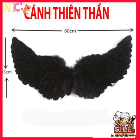 Bộ 3 Phụ Kiện Halloween - Cánh Đen Huyền Ảo và Đũa Phép Lông Quỷ Kỳ Diệu cho Trẻ Em - Trang Phục Tiệc Độc Đáo