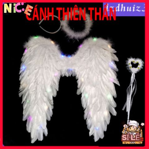 Cánh Thiên Thần Phát Sáng Cho Trẻ Em - Phụ Kiện Múa Dễ Thương Trong Lễ Hội Halloween & Giáng Sinh, Size Đa Dạng