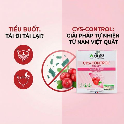 Cys-Control Cranberry Arkopharma 20 Gói - Hỗ Trợ Sức Khỏe Đường Tiết Niệu - Giải Pháp Tự Nhiên Tăng Cường Miễn Dịch