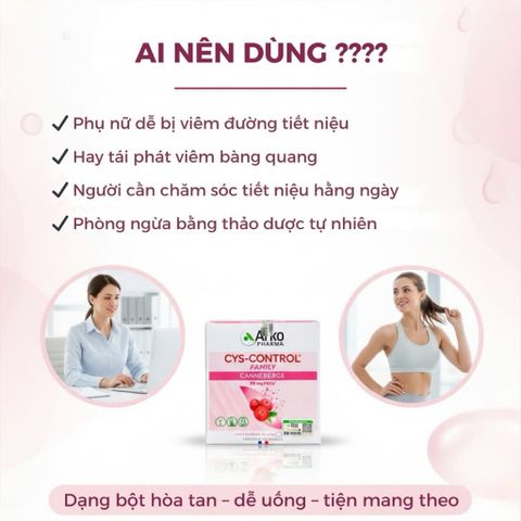 Cys-Control Cranberry Arkopharma 20 Gói - Hỗ Trợ Sức Khỏe Đường Tiết Niệu - Giải Pháp Tự Nhiên Tăng Cường Miễn Dịch