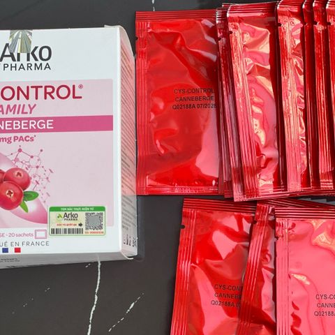 Cys-Control Cranberry Arkopharma 20 Gói - Hỗ Trợ Sức Khỏe Đường Tiết Niệu - Giải Pháp Tự Nhiên Tăng Cường Miễn Dịch