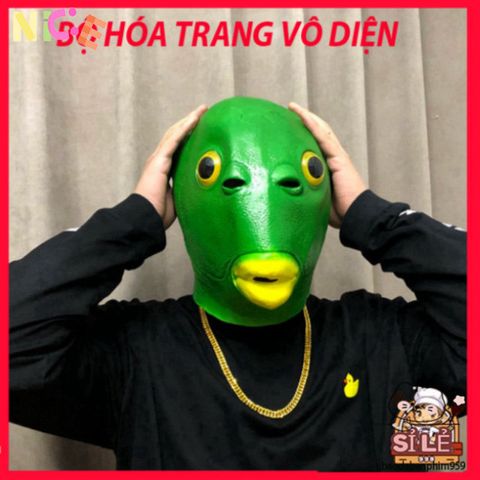 Mặt Nạ Hóa Trang Ếch Xanh & Đầu Cá Hài Hước - Silicone An Toàn Cho Tiệc Tùng & Lễ Hội - Độc Đáo, Vui Nhộn, Phong Cách Thú Vị