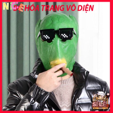 Mặt Nạ Hóa Trang Ếch Xanh & Đầu Cá Hài Hước - Silicone An Toàn Cho Tiệc Tùng & Lễ Hội - Độc Đáo, Vui Nhộn, Phong Cách Thú Vị